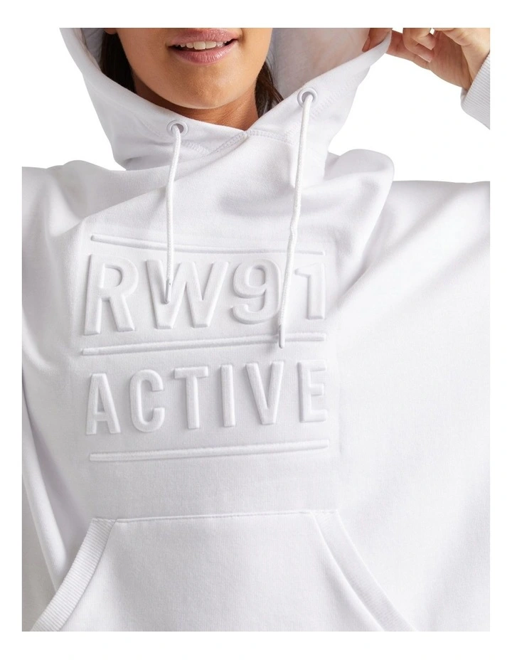 Circuit Longline Hoodie In White - Image 4