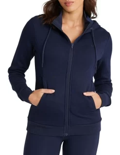 Destination Zip Through Hoodie In Blue