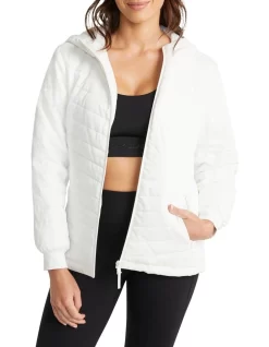 Rib Pannel Puffa Vest In Chalk