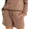 Melrose Embroidered Shorts In Brown