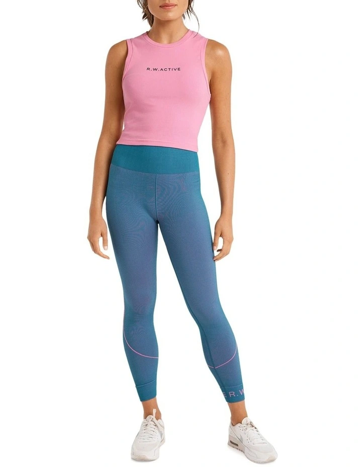 Abstraction Logo Rib Tank Fondant In Pink - Image 5