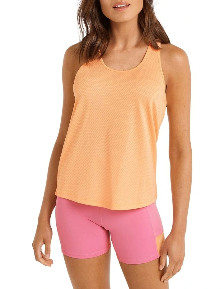 Abstraction Texture Active Tank In Orange