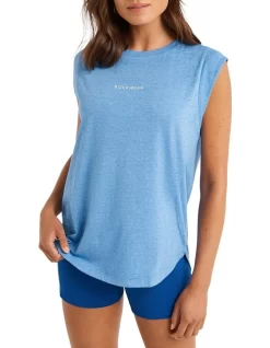 Extended Sleeve Logo Tank In Blue