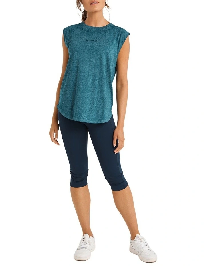 Extended Sleeve Logo Tank In Green - Image 5