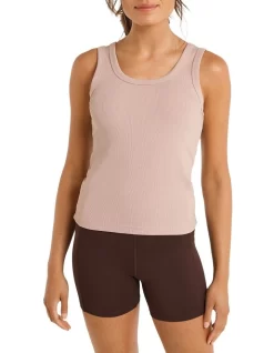 Fitted Rib Tank In Brown