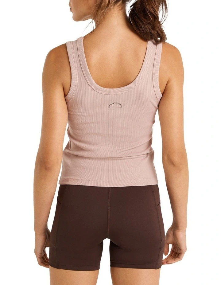 Fitted Rib Tank In Brown - Image 3