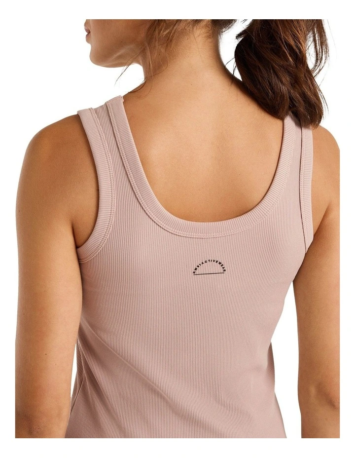 Fitted Rib Tank In Brown - Image 4