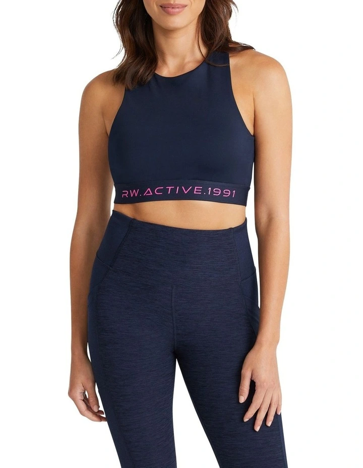 Euphoria Elastic Trim Crop In Blue