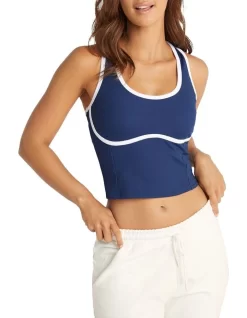 Ivy League Constrast Bind Tank In Admiral