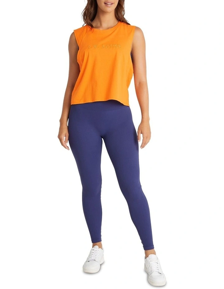 Ivy League Embossed Logo Tank In Orange - Image 4