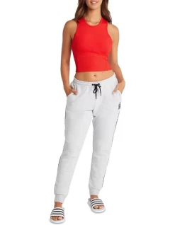 Circuit Rib Crop Tank In Red