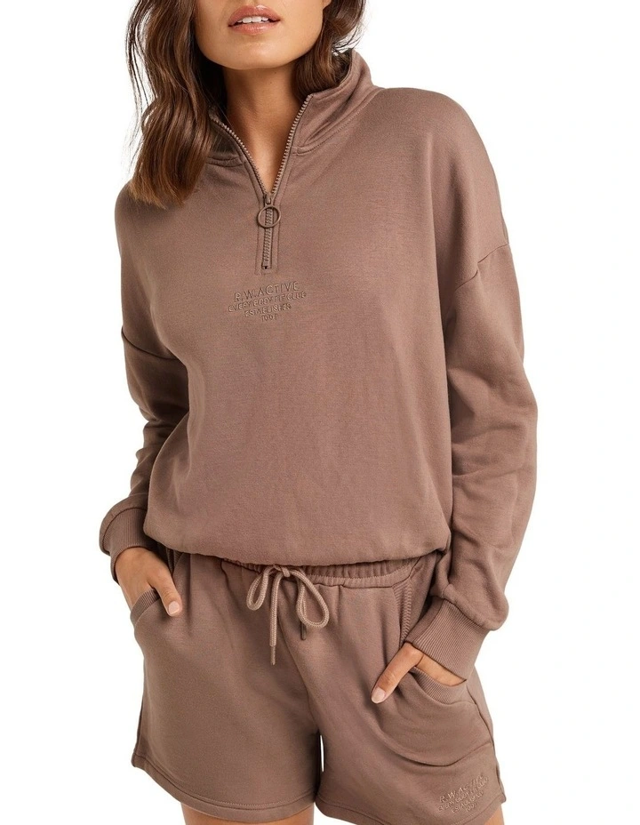 Melrose Embroidered Jumper In Brown