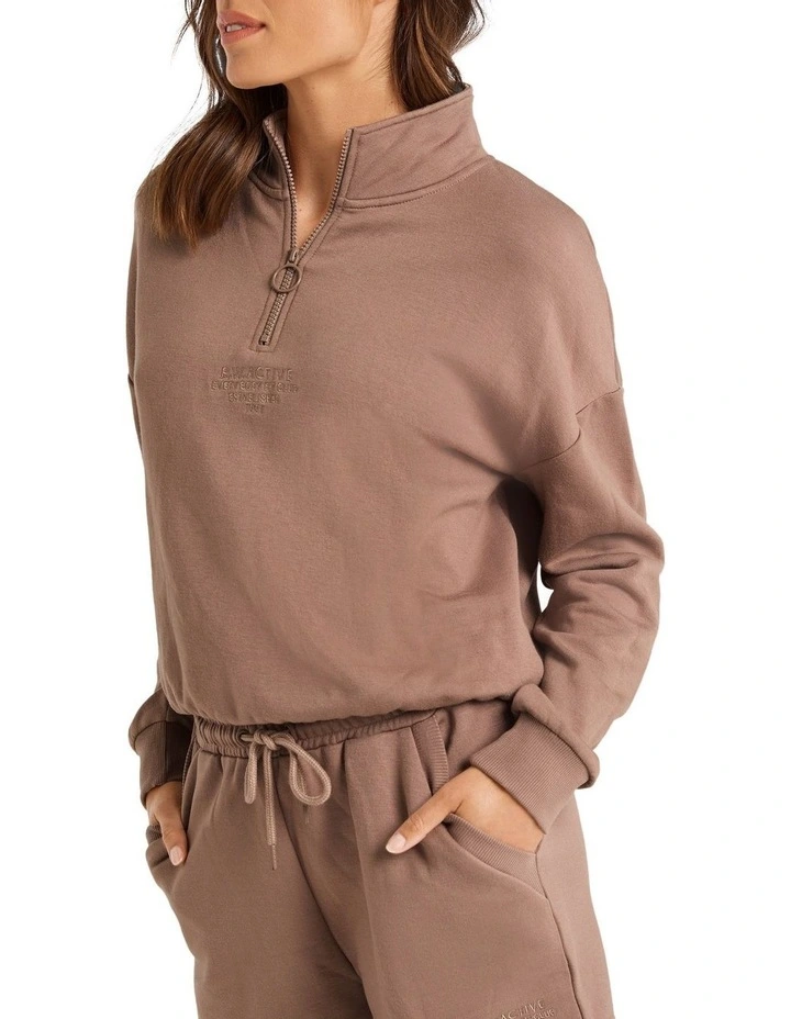 Melrose Embroidered Jumper In Brown - Image 2