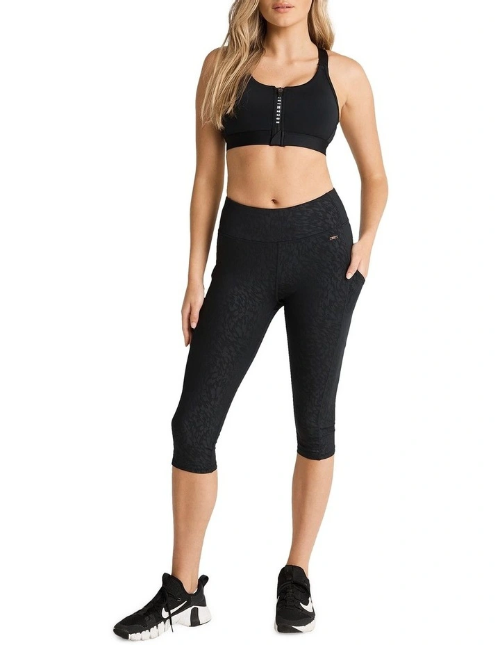 Noir Abstract Pocket 3/4 Tights In Black - Image 5