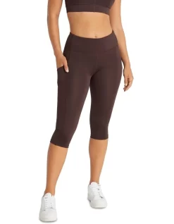 Reform Pocket 3/4 Tights In Chocolate