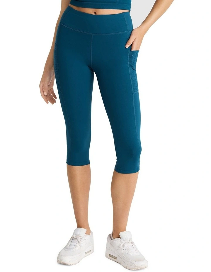 Sprint Pocket 3/4 Tights In Peacock