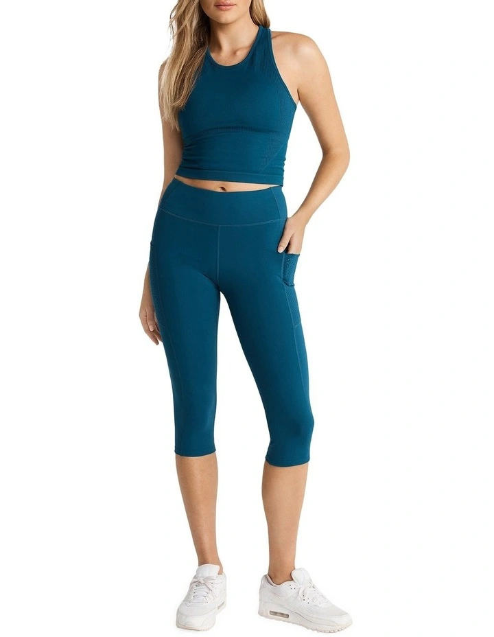 Sprint Pocket 3/4 Tights In Peacock - Image 5