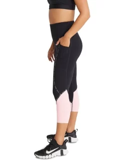 Power Pocket 7/8 Tights In Black/Pink