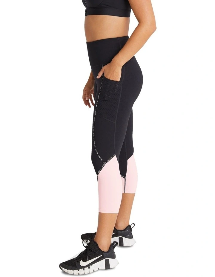Power Pocket 7/8 Tights In Black/Pink