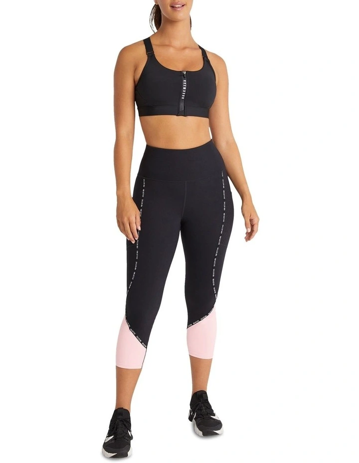 Power Pocket 7/8 Tights In Black/Pink - Image 2