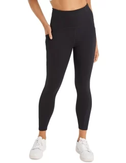 Logo Pocket Full Length Tights In Black