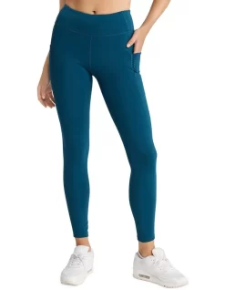 Sprint Pocket Full Length Tights In Peacock