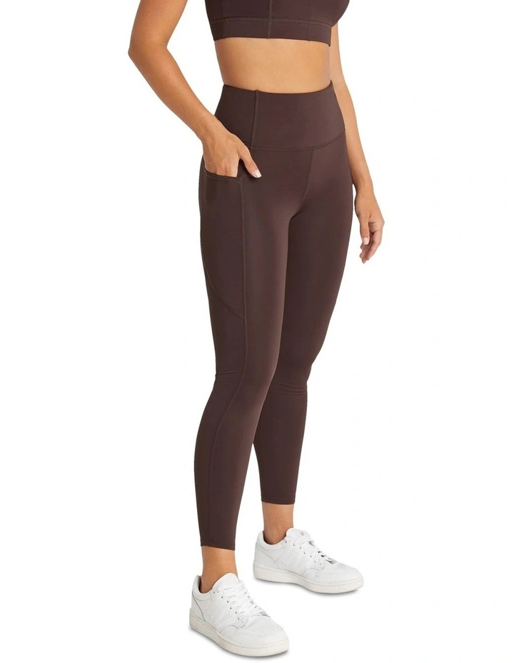 Scrunch Bum Pocket Full Length Tights In Chocolate