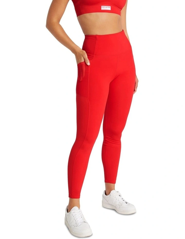 Circuit Pocket Full Length Tights In Red