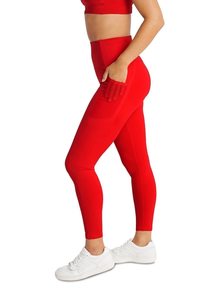 Circuit Pocket Full Length Tights In Red - Image 2