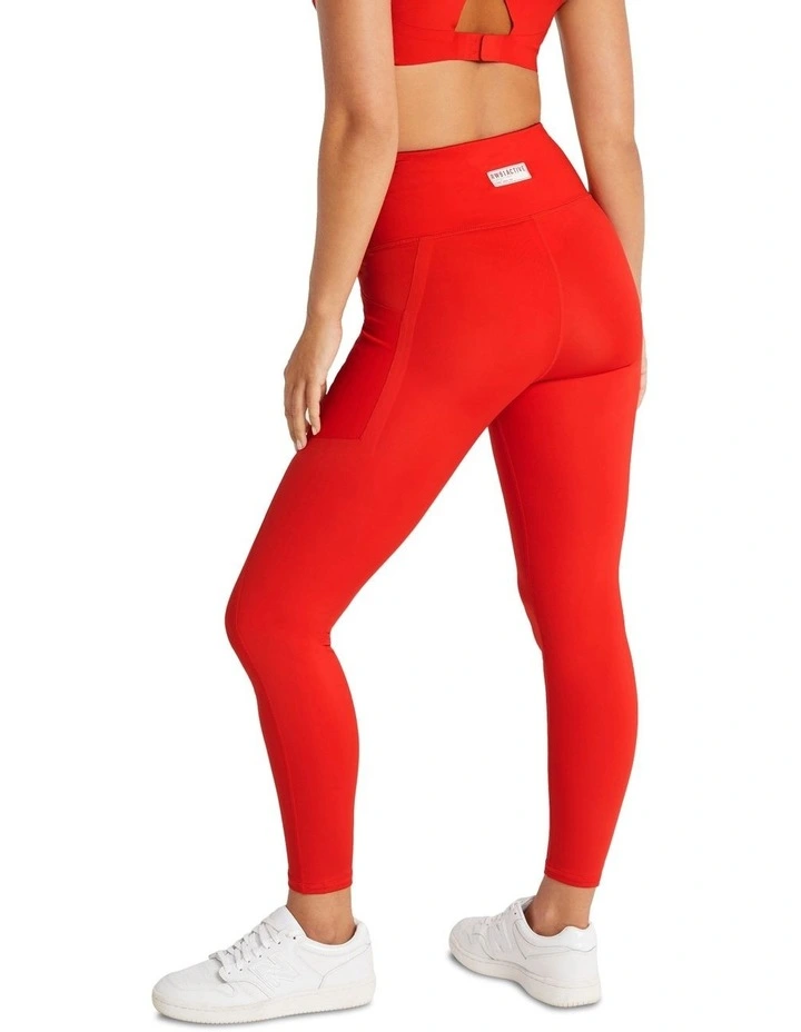 Circuit Pocket Full Length Tights In Red - Image 3