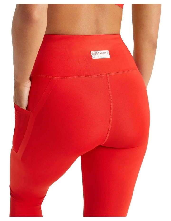 Circuit Pocket Full Length Tights In Red - Image 4
