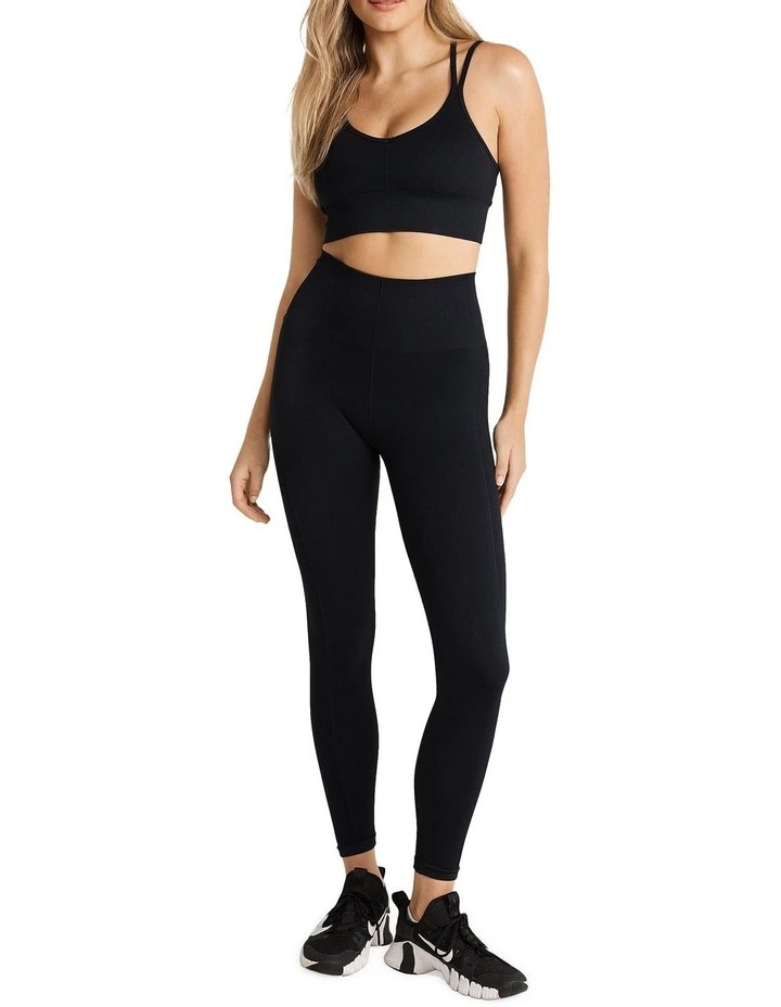 Seamless High Rise Ankle Grazer Tights In Black - Image 4