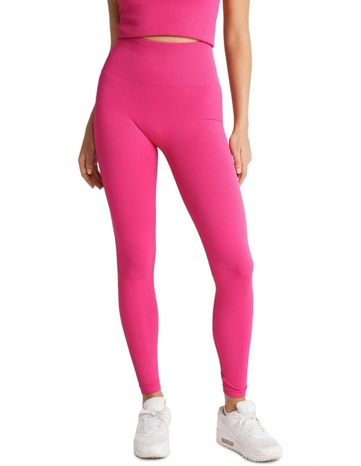 Seamless Full Length Tights In Pink