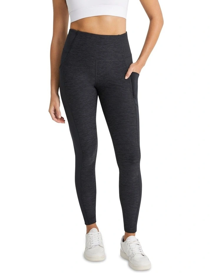 Full Length Pocket Tights In Charcoal Marle