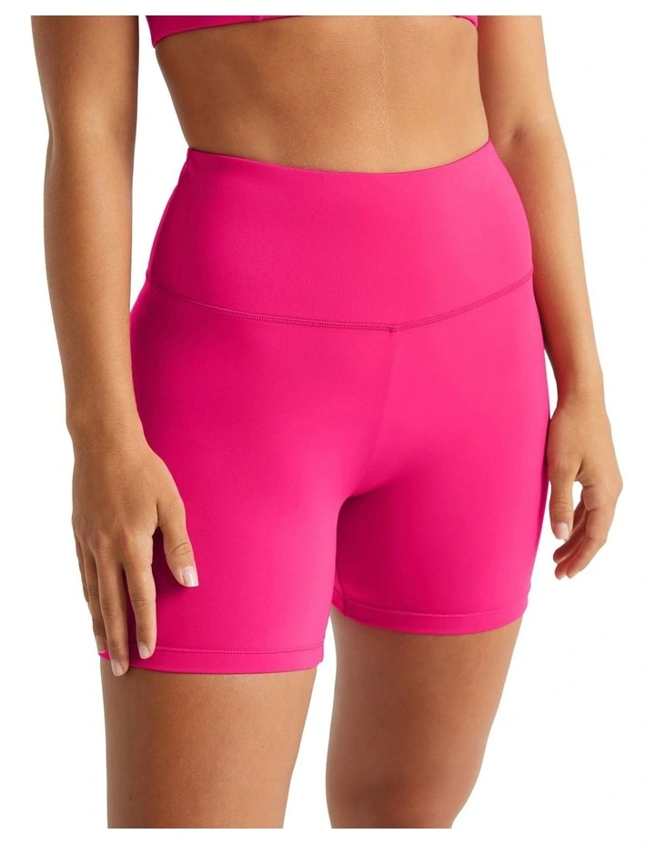 High Rise Bike Shorts In Pink - Image 4