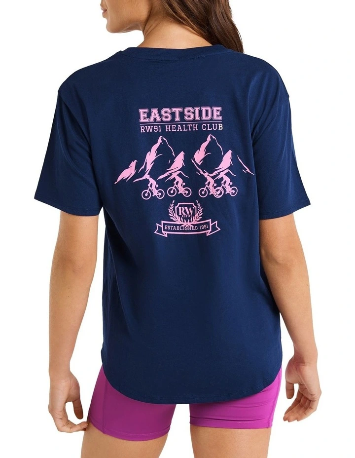 Logo Boyfriend Tee In Blue - Image 3