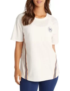 Ivy League Varsity Tape Tee In Cream