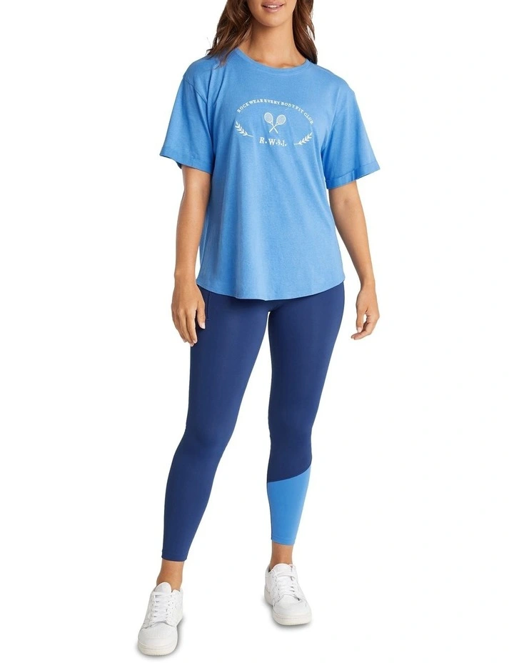 Ivy League Embossed Logo Tee In Columbia Blue - Image 5