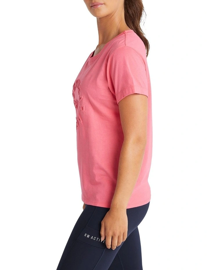 Embossed Logo Front Tee In Strawberry