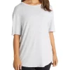 Logo Front Soft Touch Boyfriend Tee In Light Grey Marle
