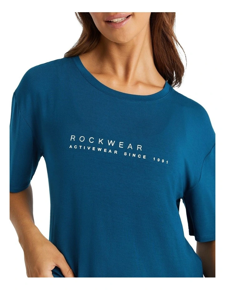 Logo Front Soft Touch Boyfriend Tee In Blue - Image 2