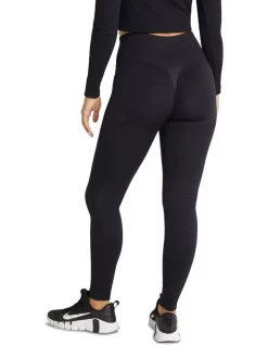 Seamless Scrunch Bum Full Length Tights In Black