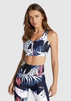 Electric Zip Medium Impact Sports Bra