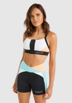 Abstraction Zip Medium Impact Sports Bra