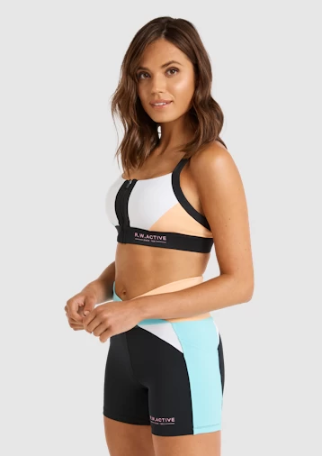 Abstraction Zip Medium Impact Sports Bra - Image 2